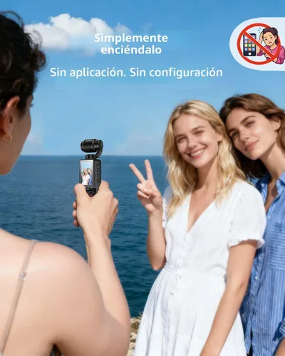 Miniatura 3 de Cámara de vlogging con lente giratoria de 180°, cámara de cuerpo de bolsillo con grabación de audio y video, batería de 7 horas, cámaras POV de mano