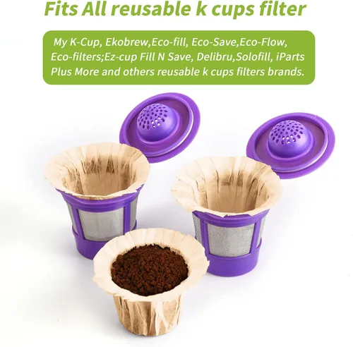 Miniatura 3 de Filtros de papel desechables sin blanquear para cafeteras Keurig 1.0 y 2.0 de una sola porción, ajuste universal para todas las cápsulas de filtro