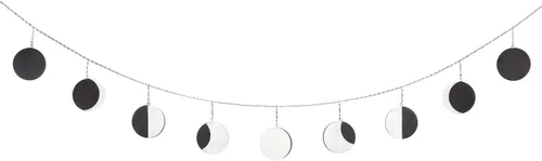Mkono Guirnalda de metal para colgar en la pared de fase lunar, estilo bohemio, decoración del hogar, con lunas de madera, regalo para ventana,