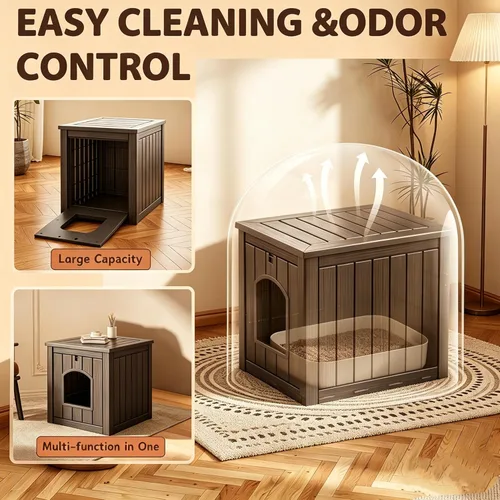 Miniatura 3 de KAMABOKO Casa para gatos al aire libre, resistente a la intemperie, refugio de plástico PP para uso en interiores y exteriores, casa duradera