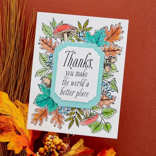 Miniatura 3 de Spellbinders BP-083 Autumn Thanks Frame Press Plate de The BetterPress Autumn Collection