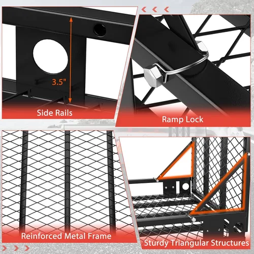 Miniatura 5 de Goplus Transportador de scooter de movilidad, 50 x 29.5 pulgadas plegable para silla de ruedas para automóvil con rampa de 42 pulgadas