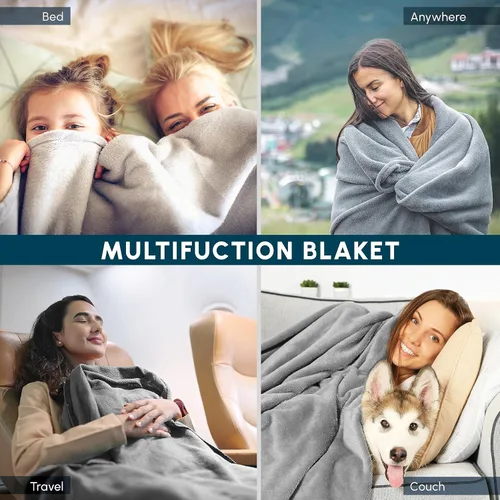 Miniatura 7 de Elegant Comfort Manta de Cama de Vellón de Franela con Estampado Ultra Suave, Colcha Cubrecama Ligera Acogedora y Suave, Manta Decorativa para Todas