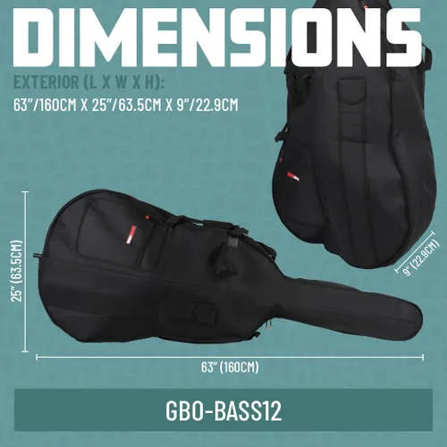 Miniatura 6 de Gator Cases - Bolsa de viaje para orquesta y banda ligera para 1/2 contrabajo vertical; (GBO-BASS12)