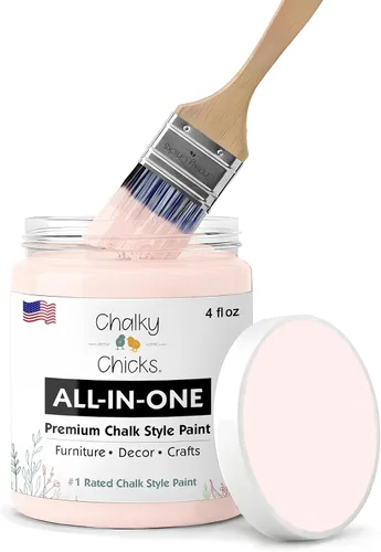 Miniatura 223 de Chalky Chicks - Pintura mate a la tiza, no requiere lijado, 4 onzas líquidas, color gris oscuro (Gun Metal Gray), para muebles, pintura sin Gris