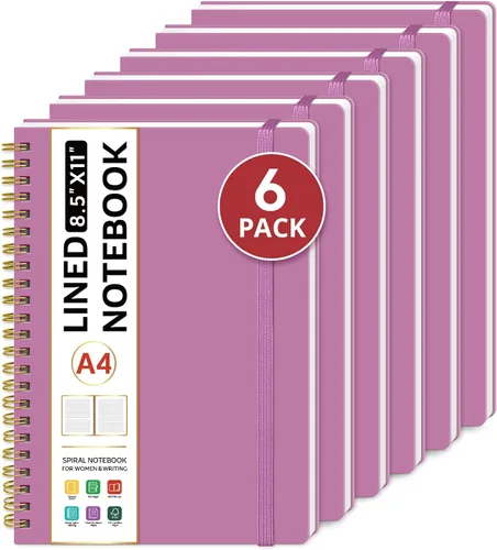 Miniatura 10 de Taja Cuaderno con forro en espiral, cuadernos de 8.5 x 11 pulgadas para trabajo, diario grande A4 para mujeres y hombres, cuaderno de diario