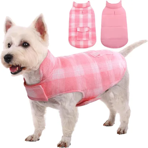Miniatura 20 de Kuoser - Abrigo de invierno para perro, chaqueta reversible, abrigo cálido de estilo británico, de clima frío, ropa resistente al viento, chaleco