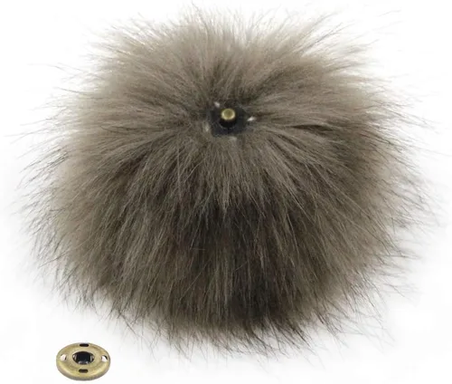 Miniatura 19 de 12 piezas de accesorios para sombreros de tejer, bola de pompón de piel sintética con botón de presión