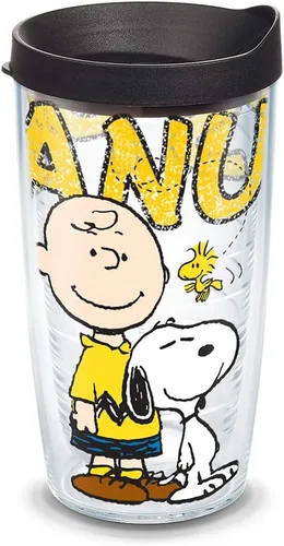 Tervis Vaso aislado colosal de doble pared de Peanuts hecho en Estados Unidos mantiene las bebidas frías y calientes, 16 onzas, clásico