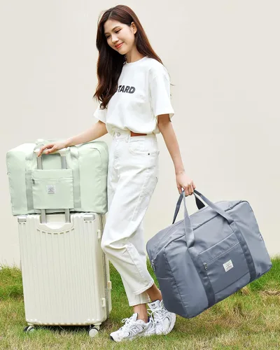Miniatura 2 de Bolsa de viaje de fin de semana para mujeres y hombres con bolsa de aseo personal, bolsa de transporte para la noche, bolsas grandes plegables