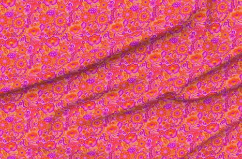 Miniatura 10 de Spoonflower Tela – Rayas psicodélicas retro vintage olas Groovy 70s tonos cálidos impresos en tela de algodón de la firma de pétalos por The Yard