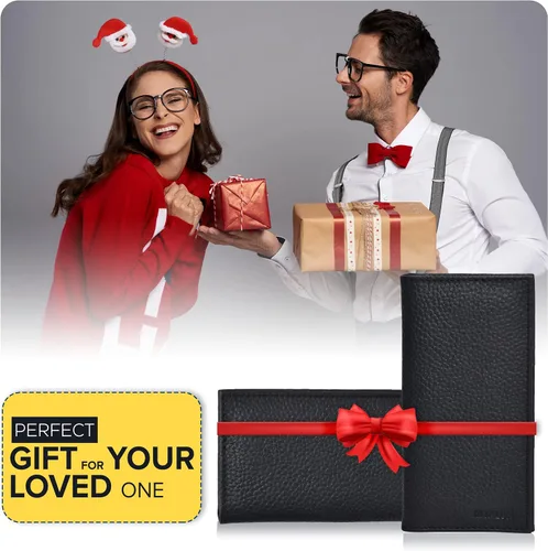 Miniatura 4 de Funda de chequera para hombres y mujeres, funda de chequera estándar de cuero