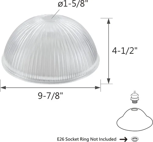 Miniatura 3 de Aspen Creative 25307-60-1, pantalla de vidrio transparente para lámpara de antorcha de enchufe de base media, lámpara colgante, accesorio de isla