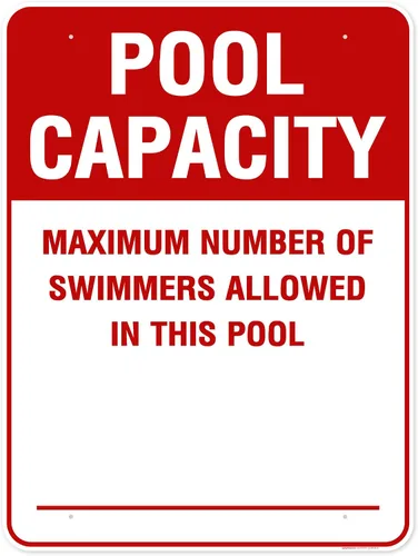 Miniatura 17 de Número máximo de nadadores permitidos en este cartel de piscina, 7 x 10 pulgadas, libre de óxido, aluminio 040, resistente a la decoloración