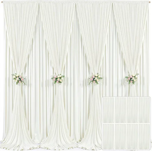Miniatura 65 de Cortina de fondo beige de 10x10 para bodas y fiestas, cortina de fondo beige sin arrugas para fotos, cortinas de fondo para decoración de baby Gris