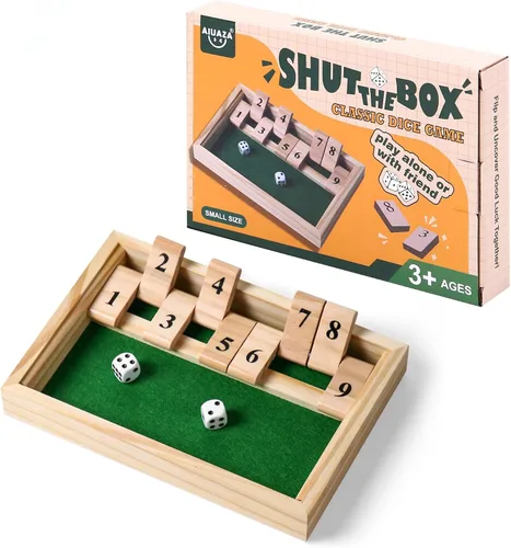 Miniatura 8 de AIUAZA Juego de dados Shut the Box, Juegos de mesa de madera para 2 personas, Competitivo, tradicional para bares, viajes, familia, diversión Batalla