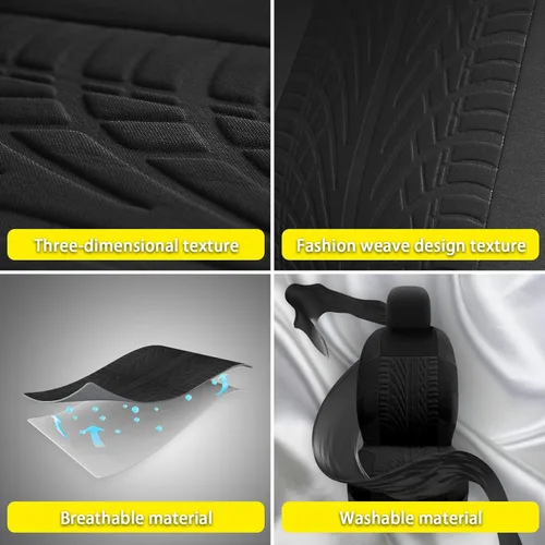 Miniatura 5 de Juego completo de 17 fundas de asiento de coche para mujeres, funda universal para asiento de coche, funda de volante de felpa, funda de freno