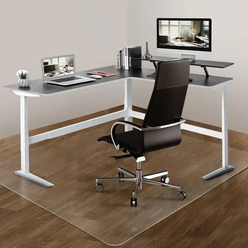 Alfombrilla para silla de oficina para suelo de madera dura: 63" x 51" alfombrilla de suelo extra grande para silla con ruedas y escritorio de Limpio