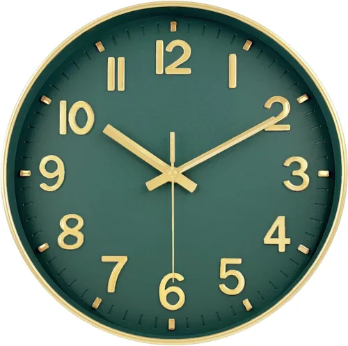 Miniatura 14 de Reloj de pared negro, reloj de pared de 8 pulgadas, funciona con pilas, redondo, moderno, sin tictac, silencioso, digital, analógico, pequeño, reloj