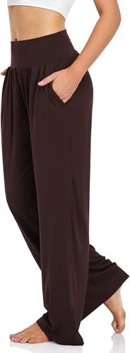 Miniatura 2 de UEU - Pantalones informales de corte holgados y pierna ancha para mujer, pantalones deportivos cómodos de cintura alta y bolsillos para descanso