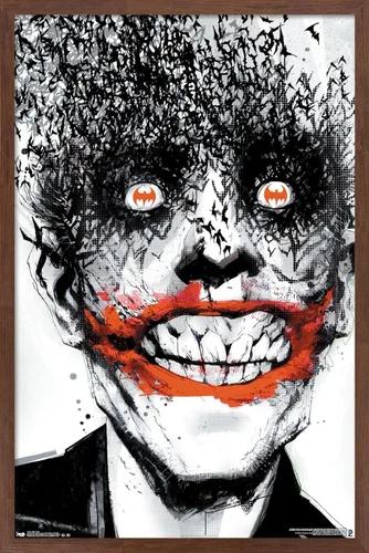 Miniatura 16 de Trends International DC Comics - Póster de pared de The Joker - Murciélagos, 14.725 x 22.375 pulgadas, versión enmarcada de madera de granero
