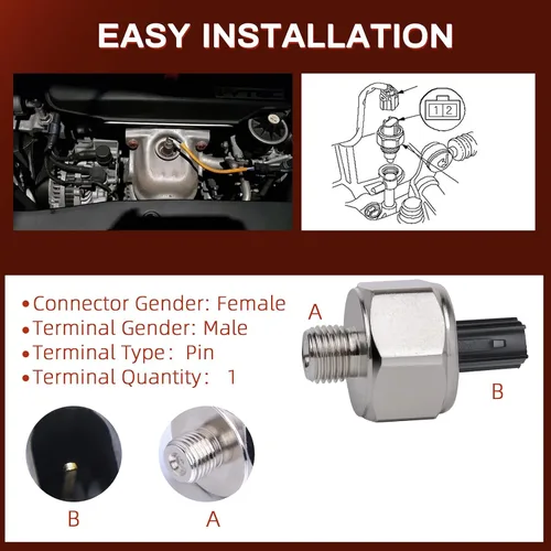Miniatura 4 de Sensor de golpe 30530-PPL-A01 30530PPLA01 30530-PNA-003 KS197 SU6143 5S2320 1580917 apto para Acura para Honda Accord Civic CR-V RDX RSX TSX Element