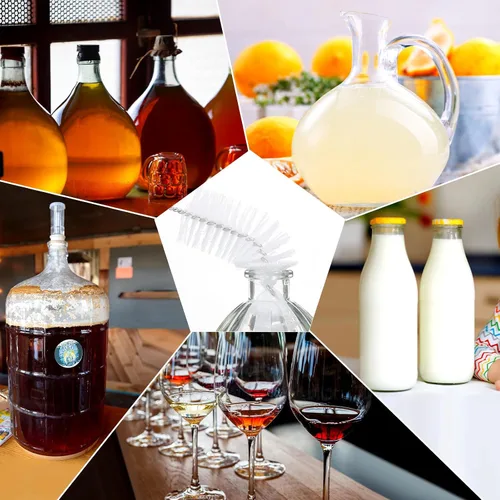 Miniatura 6 de Cepillo de limpieza Carboy de nailon de 13 pulgadas de largo con mango de madera, kit de limpieza de botellas de leche para barriles de vidrio de 1