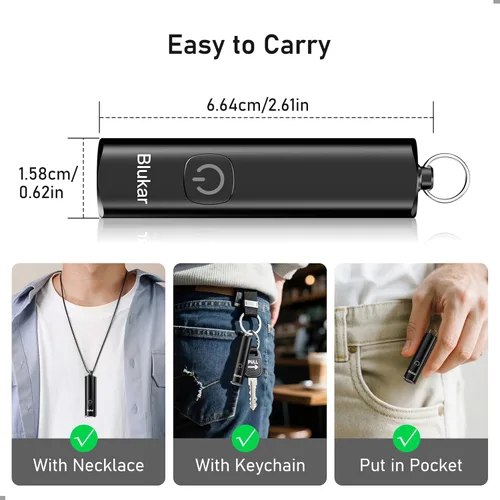 Miniatura 5 de Blukar Linterna EDC Recargable, Mini Linterna de Llavero de 360L con 3 Modos de Iluminación, Función de Memoria, Impermeable, Luz de Bolsillo