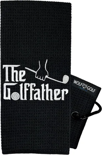 Miniatura 14 de Wolf Golf Towels - Toalla de golf Best Papa by Par - Accesorios de golf para hombre - Regalos de golf para hombres - Toalla de golf divertida