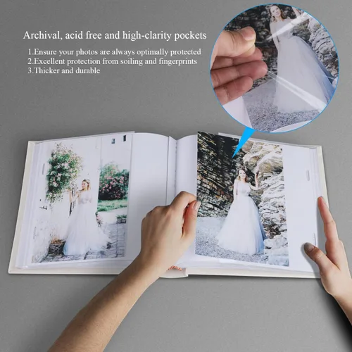 Miniatura 2 de 1DOT2 - Álbum de fotos 4x6 con 60 fotos, bolsillos verticales de inserción con notas, libro de fotos, cubierta de lino, álbumes de fotos con espacio