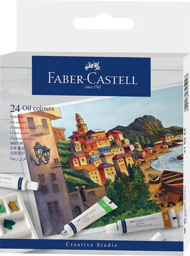 Faber-Castell Creative Studio - Colores al óleo, 24 tubos de 0.7 fl oz, multicolor, para arte, manualidades, dibujo, bocetos, hogar, escuela,