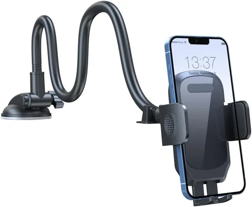 Miniatura 5 de Soporte de teléfono para automóvil, soporte de cuello de cisne para parabrisas de salpicadero con brazo flexible de 14.961 in y ventosa fuerte