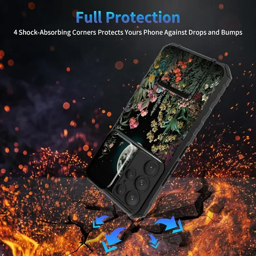 Miniatura 60 de Funda para Samsung Galaxy S22 Ultra 5G, Galaxy S22 Ultra con cubierta de cámara deslizante, funda resistente de doble capa con función atril Black