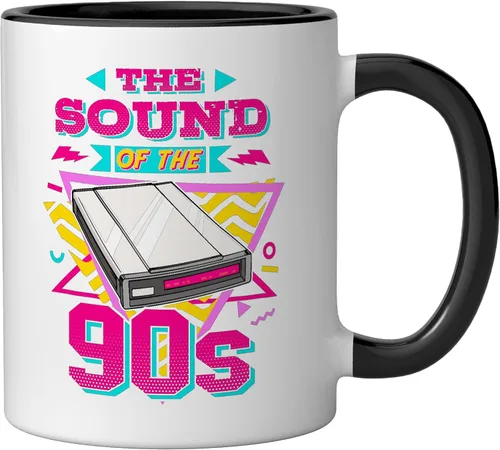 Miniatura 2 de 90s Nostalgia Retro 90s Dial Up Internet Vintage Ceramic Mug, Black/White