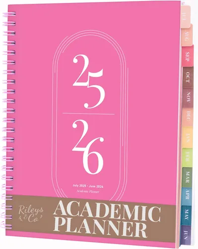 Miniatura 11 de Rileys - Agenda académica 2025-2026, agenda diaria, semanal y mensual, julio de 2025 a junio de 2026, páginas de notas para estudiantes