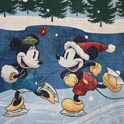 Miniatura 3 de Northwest Mickey Mouse Manta Tejida de Tapiz, 48" x 60", Patinaje de Invierno Patín de invierno