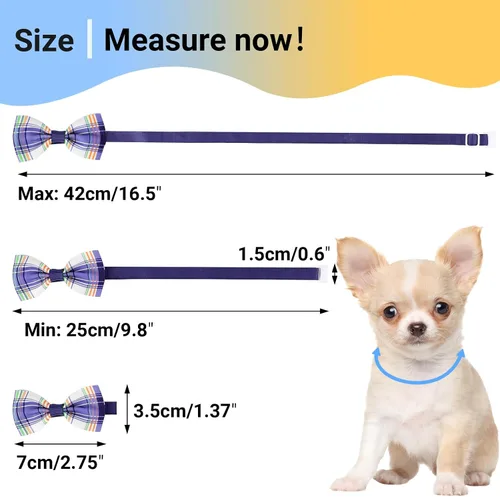 Miniatura 2 de Segarty Corbatines para perros, 40 piezas de collares con corbatín ajustables para mascotas pequeñas y medianas, corbatines cómodos para el cuello