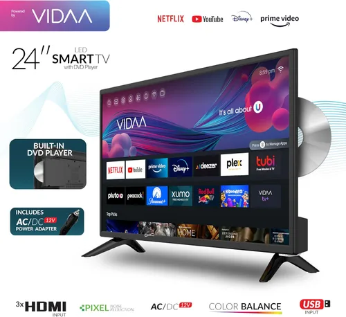 Miniatura 2 de Supersonic SC-2426SDVD 24 pulgadas LED Smart HDTV con reproductor de DVD, sistema ATSC y NTSC, 3X HDMI, 1080p, WiFi, USB, OSD multiidioma