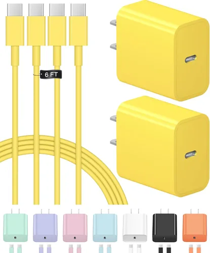 Miniatura 19 de Cargador de carga rápida USB C para iPhone 17, 16, 15, paquete de 2 cargadores tipo C, cable de 6 pies para iPhone 17/17 Plus/17 Pro/17 Pro