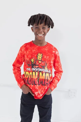 Miniatura 2 de Marvel Avengers Spider-Man Captain America Iron Man Hulk Black Panther Miles Morales - Camiseta de hombre pequeño a niño grande