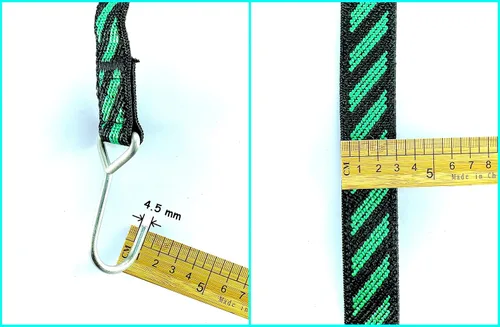 Miniatura 3 de Cuerda elástica plana con ganchos de acero de longitud ajustable de 67 a 126 pulgadas, correa elástica resistente para bicicletas al aire libre