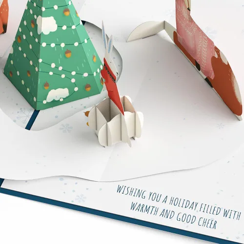Miniatura 2 de Lovepop Tarjeta desplegable de Navidad para ella y él, tarjetas de felicitación 3D para hombres, mujeres, reunión de bosques, tarjeta de 5 x 7