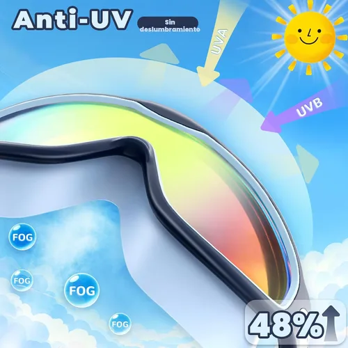 Miniatura 5 de Keary - Paquete de 2 gafas de natación para niños de 3 a 15 años, protección ultravioleta, antivaho, para piscina, agua, para niños, niñas, jóvenes