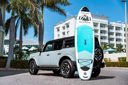 Miniatura 4 de Roc Tabla de remo inflable con accesorios de tabla de remo de SUP de alta calidad, diseño amplio y estable, cubierta antideslizante y cómoda