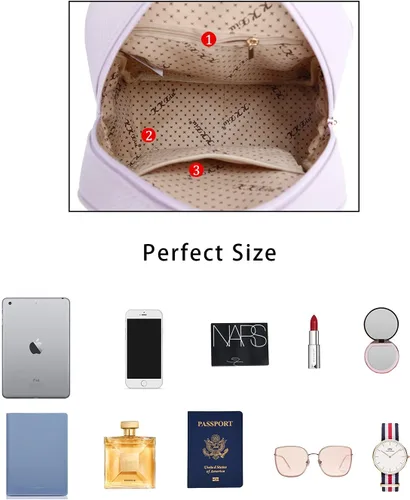Miniatura 5 de KKXIU Mochila pequeña para mujer, bolso convertible de cuero para mujer