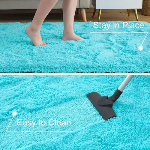 Miniatura 5 de Alfombras ultrasuaves y esponjosas para dormitorio, de 5 x 8 pies, alfombras de área de pelo largo para sala de estar, alfombra peluda grande