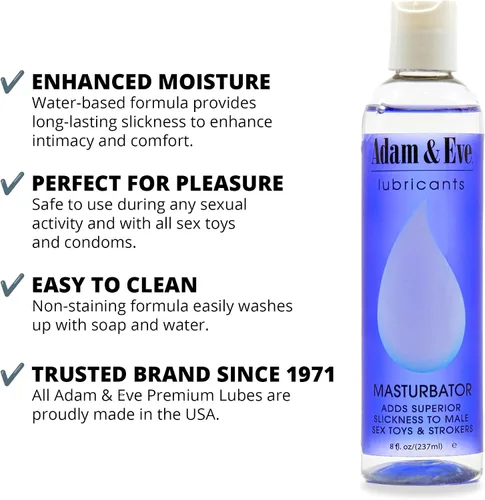 Miniatura 6 de Adam and Eve Lube Gel a base de agua de 8 onzas añade una suavidad superior para su uso con juguetes y Strokers Lubricante personal seguro de látex