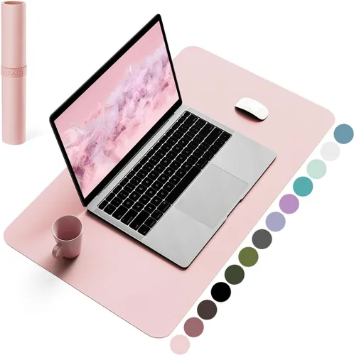 Miniatura 18 de YSAGi Almohadilla de escritorio de piel antideslizante, tapete impermeable para teclado de computadora portátil, protector de mesa y alfombrilla