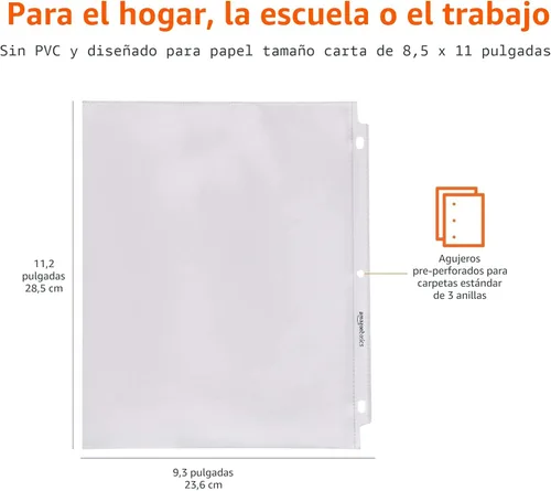 Miniatura 6 de Amazon Basics - Protector de hojas, antirreflejos, paquete de 500