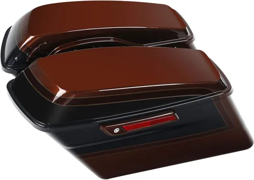 TCMT Auburn Sunglo/Agujero Negro Con Rich Bourbon Duro Alforjas Para Harley Touring Street Electra Glide Ultra Limited 2014-2023